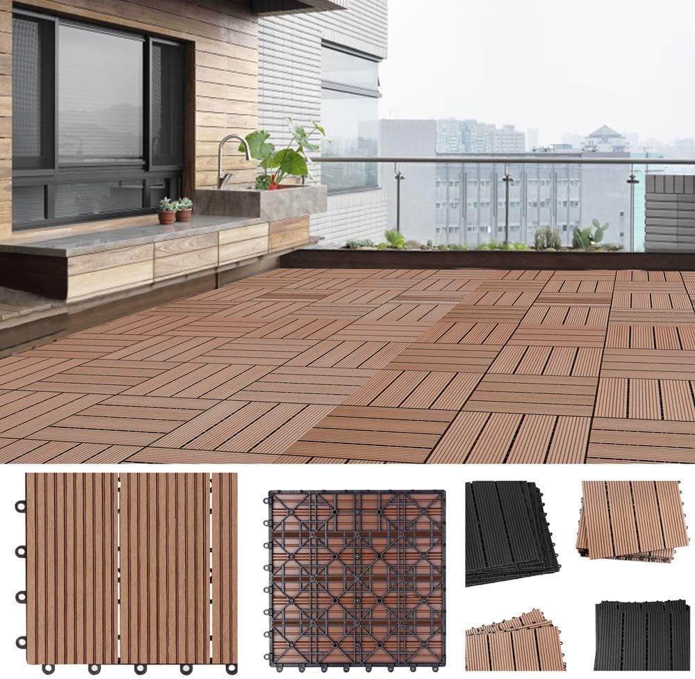 Deuba Wpc Fliesen Klassik Terrakotta Einzelfliese 30x30 Cm Stecksystem Mosaik Zuschneidbar Terrasse Balkon Garten Amazon De Baumarkt