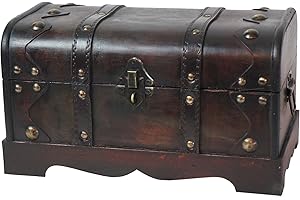 Vintiquewise(TM Small Pirate Style Wooden Treasure Chest