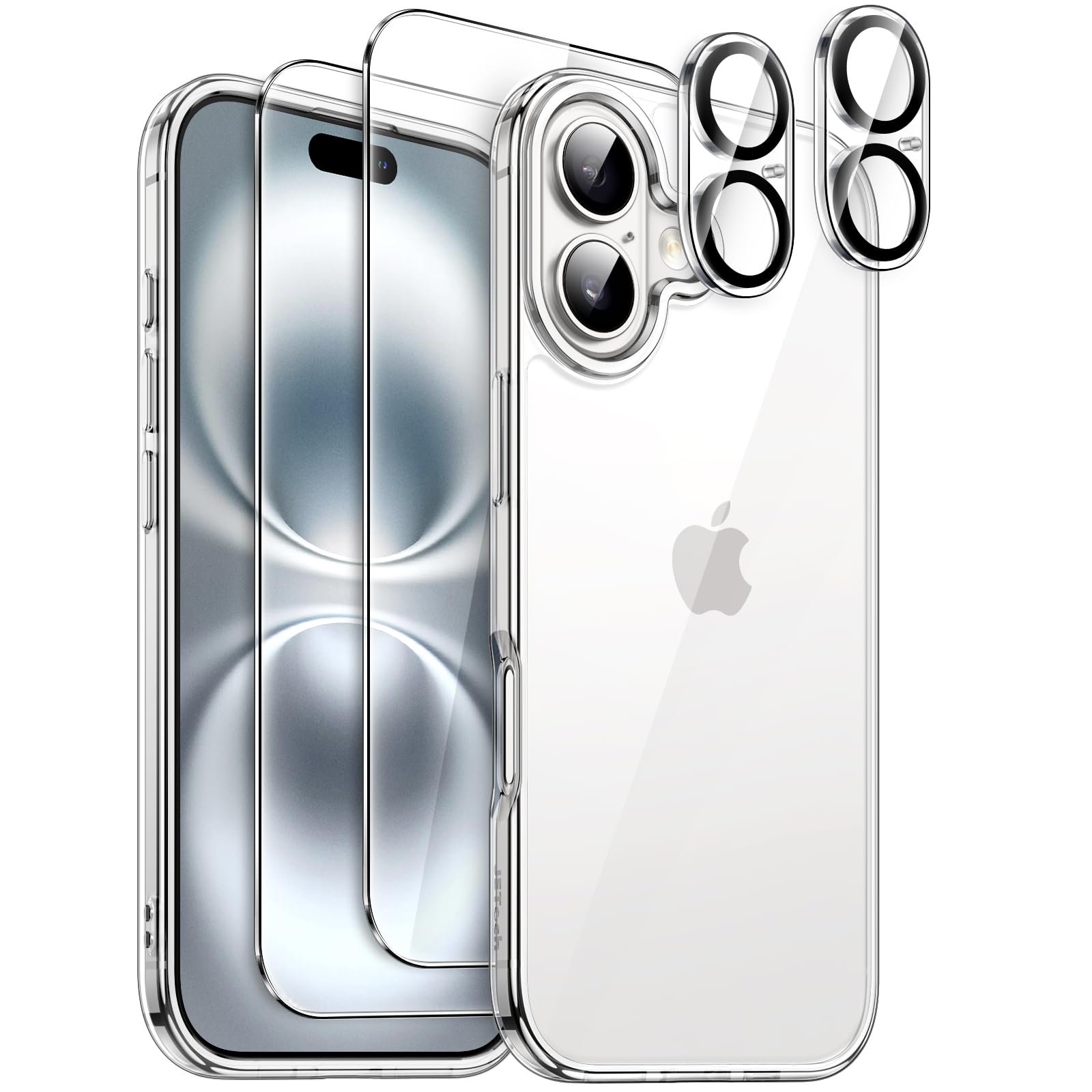 JETech 5 in 1 Case for iPhone 17 6.3-Inch with Screen and Camera Lens Protectors