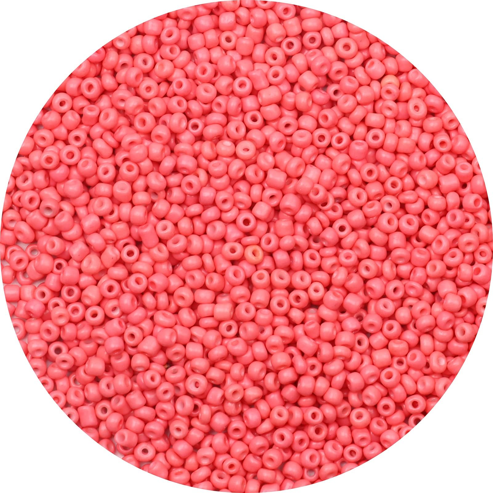 Gkelaly 5000Pcs Coral Red Glass Seed Beads Bulk for Jewellery Making, 3mm 8/0 Small Pony Beads for Bracelet Necklace Earring Making & Crafting