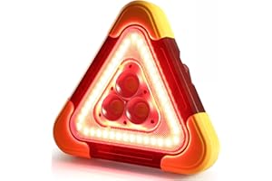 ENSHUI Solar Rechargeable LED Emergency Lights - Multifunctional Car Warning Triangles, Reflective, Truck Triangles for Vehicle Breakdowns