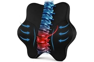 Lumbar Support Pillow for Office Chair & Car - Ergonomic Memory Foam Lower Back Cushion with Breathable Polyester Cover Adjus