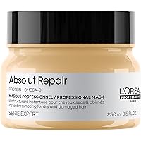 L'Oreal Professionnel Hydrating Hair Mask, For Dry, Damaged Hair, With Omega-9 & Protein, Absolut Repair Mask, Repairing and