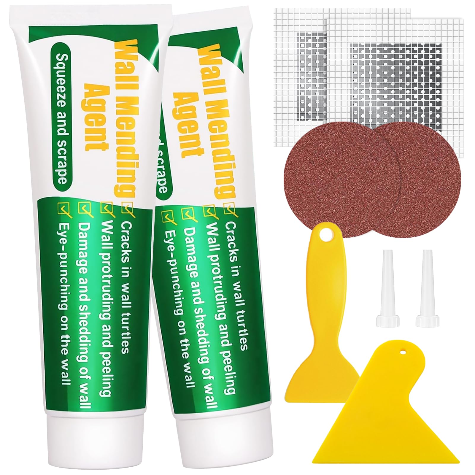 Wall Filler Kit, Waterproof Wall Mending Agent Wall Repair Kit Effectively Repair Wall Scratches, Nail Holes, Cracks, Graffiti, Renovation Solutions for White Walls