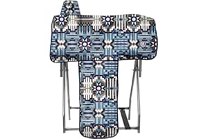Harrison Howard Sturdy Waterproof Western Saddle Cover with Stylish Prints That Stand Out Keep Your Saddle in Pristine Condition Perfect for Showing or Riding Events-Mosaic Blue
