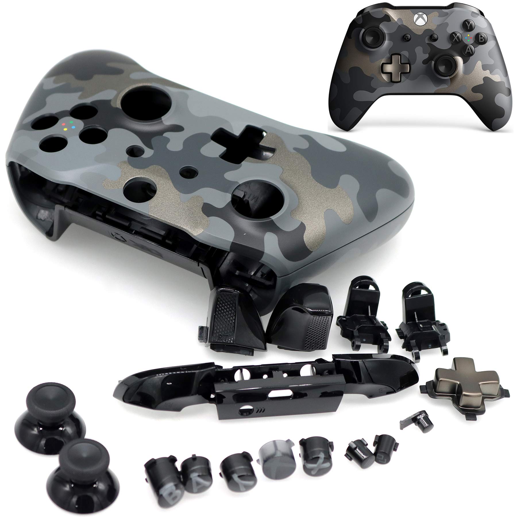 Deal4GO Full Housing Shell Case Cover Set w/Buttons Replacement for Xbox One S Controller 1708
