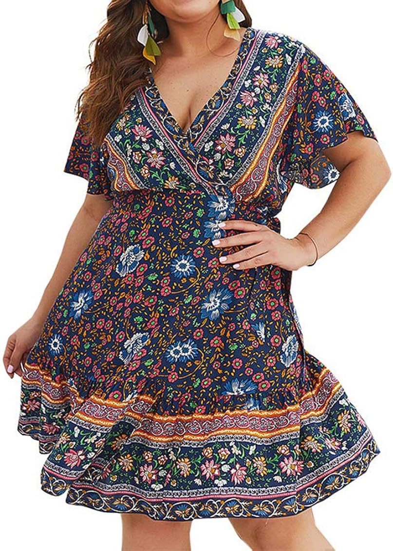 bohemian wrap dress plus size