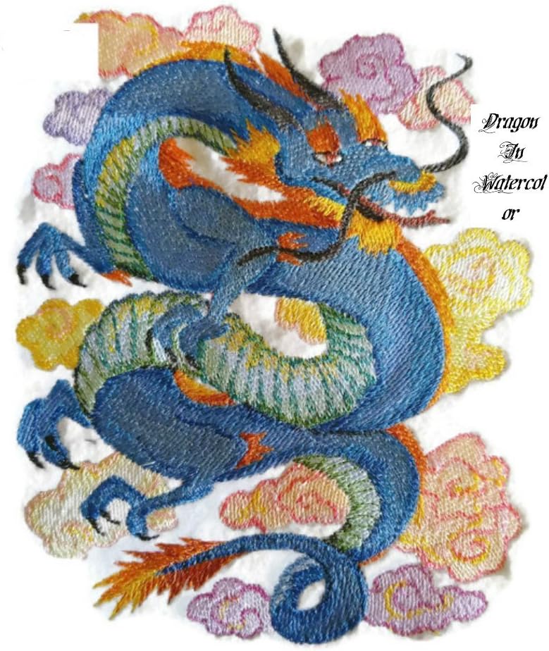 Custom Legendary Mythical Unique Dragon [ Dragon in Watercolor] Embroidery Iron On/Sew Patch [7.26" * 5.84"][Made in USA]