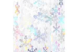 Iridescent-Holographic Snowflake-Snow Christmas Party-Decorations Garland - 6pcs Winter Girl Frozen Birthday New Year Hanging Decoration Streamers Banner, Wonderland Party Supplies Decor Panduola