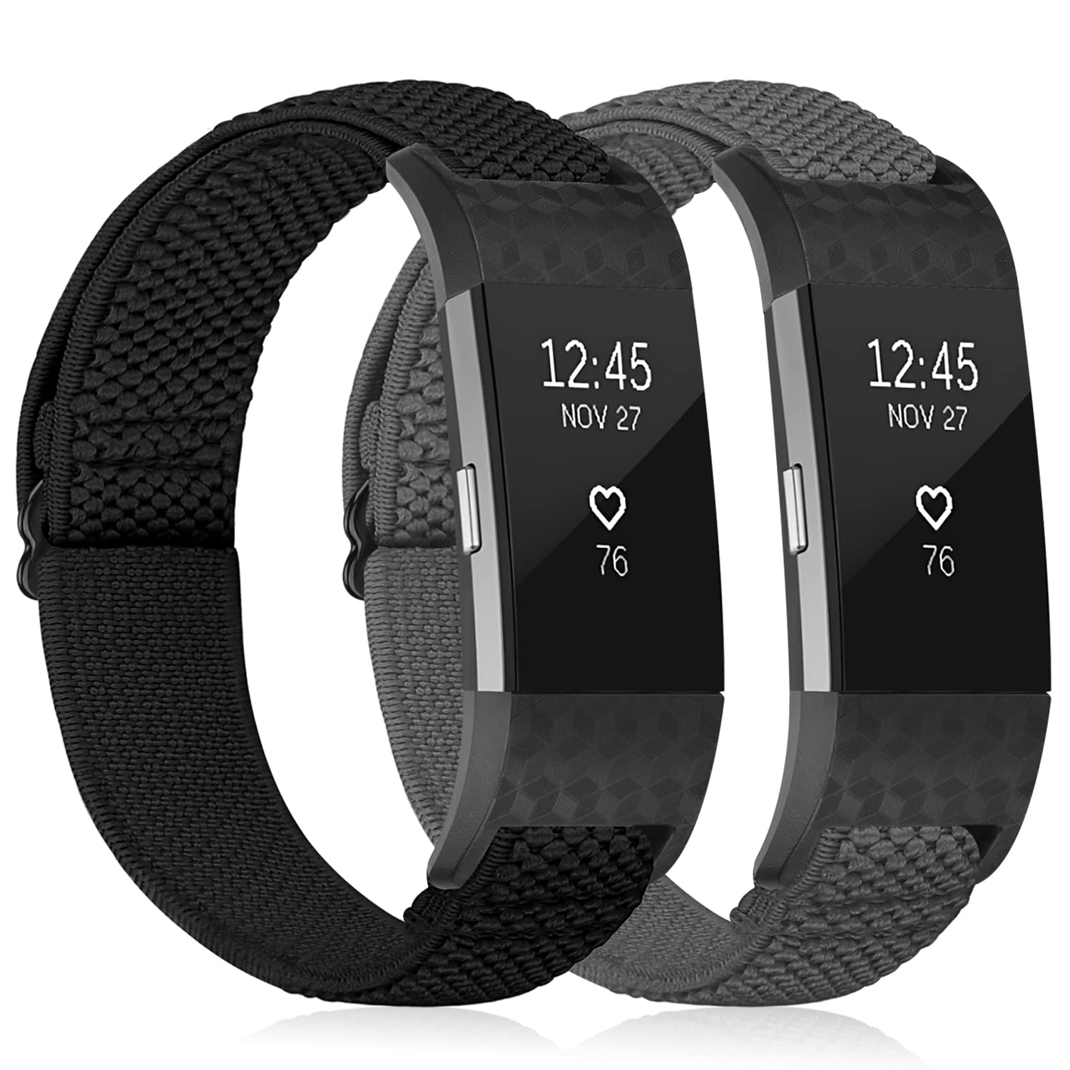 TumpCez Elastic Strap Only Compatible with Fitbit Charge 2 Strap，Adjustable Stretchy Nylon Sports Replacement Band for Men Women