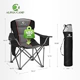 ALPHA CAMP Camping Chair Heavy Duty Up to 200 kg Folding Chair with Cup Holder view 2