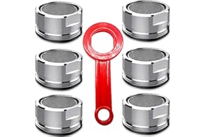 BOETOADG 6PCS Faucet Aerator Bathroom Sink Standard Replacement Parts with Brass Shell 15/16 Inch 24mm External Thread Aerator Faucet Filter with Gasket and Wrench Suitable for Kitchen and Bathroom