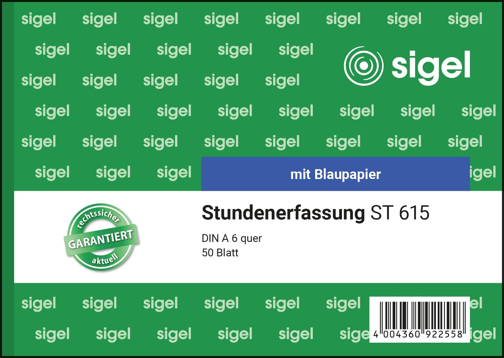 Sigel ST615 Sensor, A6 Horizontal 50 Sheets with Carbon Paper Pack of 1