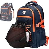 JD JODEBES 2 in 1 Economical Basketball Backpack 29L Large with Mesh Holder Lightweight Waterproof Sports Bag for Gym,School