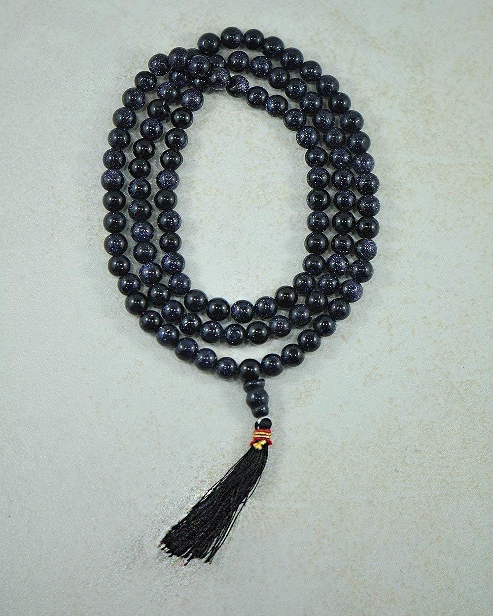 SIVALYA Black Obsidian 108 Mala Beads Meditation - Yoga and Meditation Mala Beads - Premium Mala Beads Necklace - Mala Necklace - Japa Mala - Buddhist Prayer Beads - Tassel Necklace