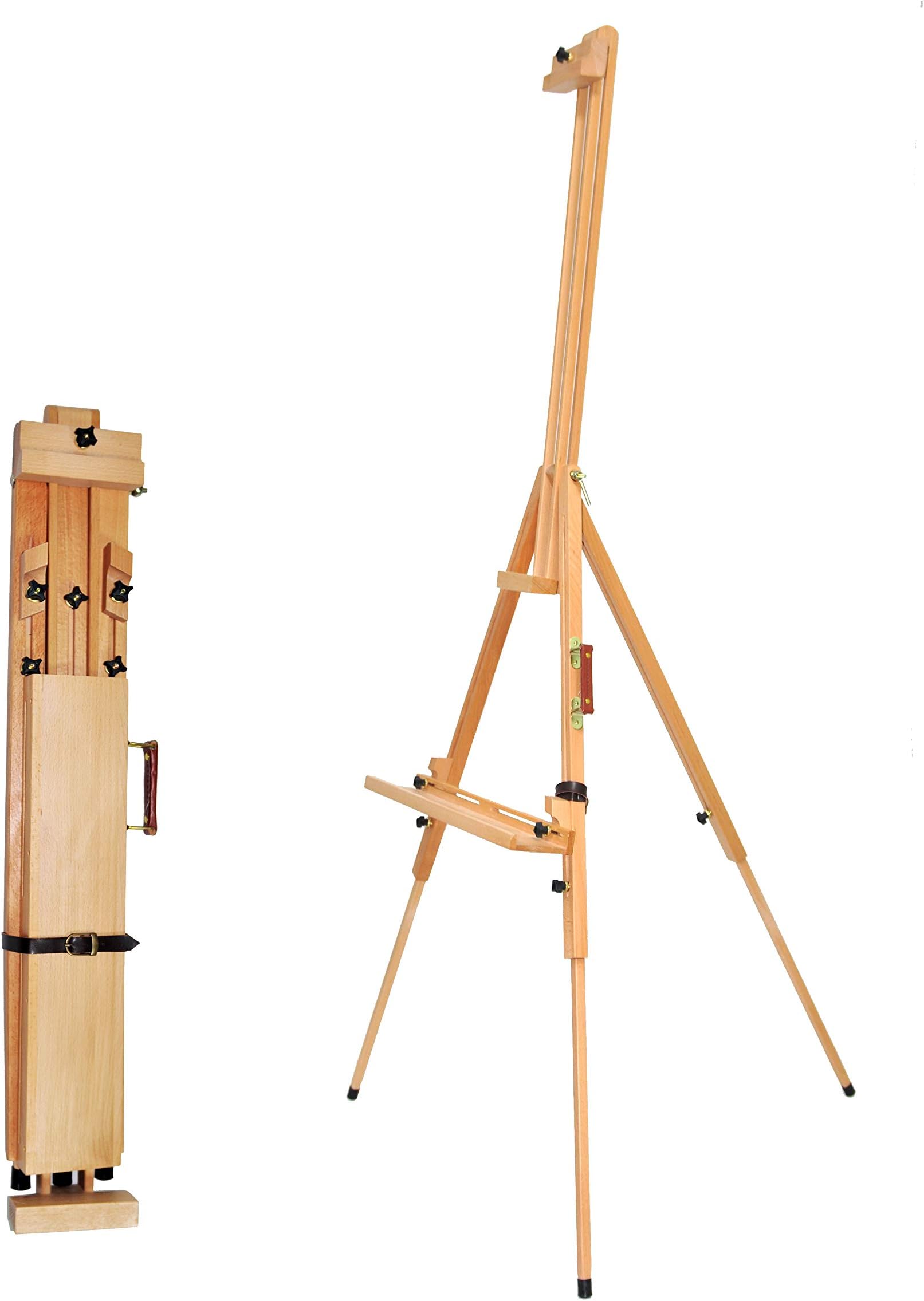 Nature Art Easel for Painting, Adjustable Tripod Easel&Floor Easel for Painting, Beech Wood Easel