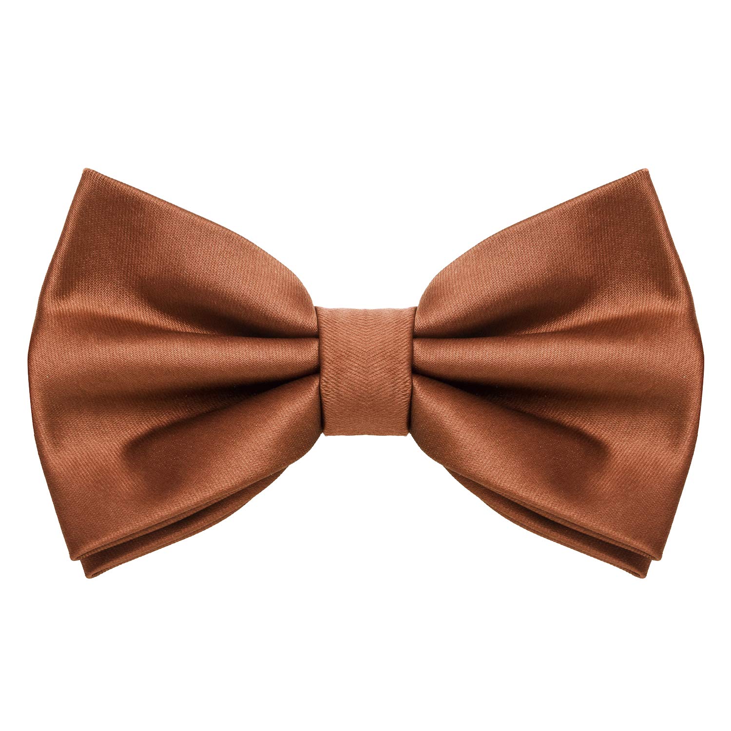 MASADA bow tie copper-brown - men's accessory in silk-look, continuously adjustable, handmade with hook closure - 12 x 6 cm