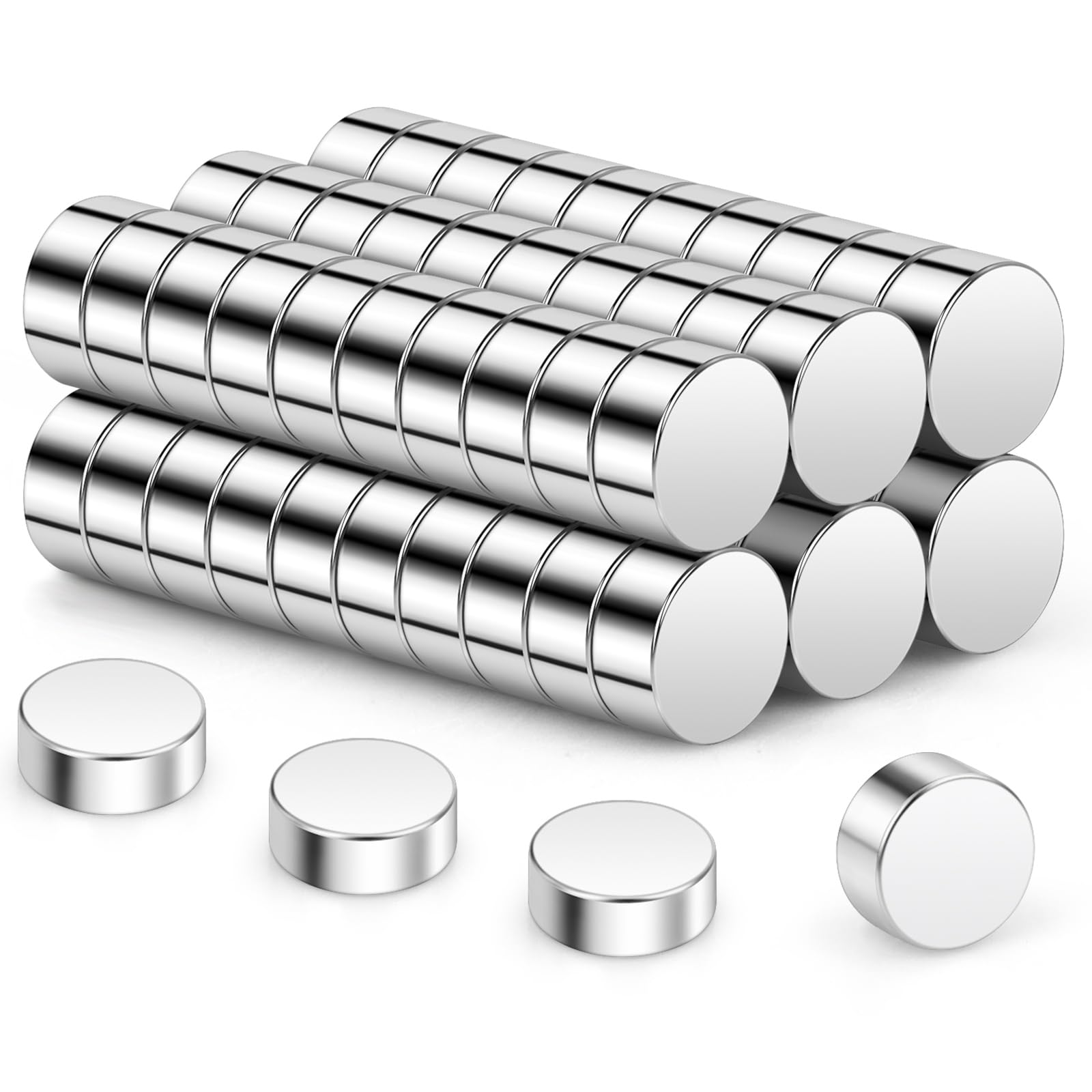 Wukong Tiny Magnets 8x3mm | 60 Pack, Small Round Magnets for Craft, Miniature Mangets for Models Craft DIY Refrigerator Home Office