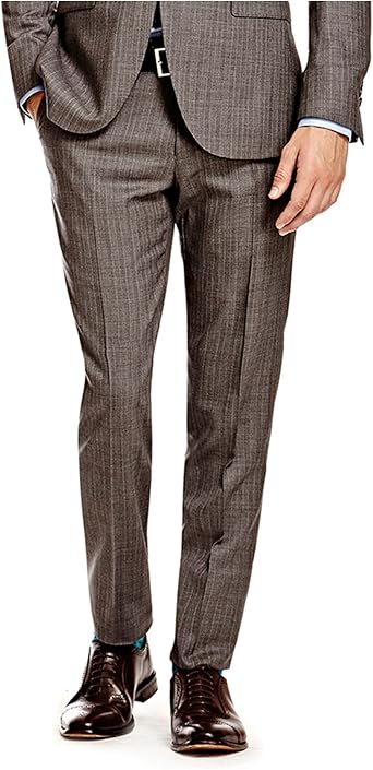 mens grey trousers with white stripe