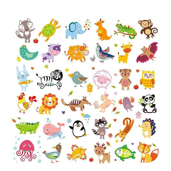 Wateralone Bügelflicken Kinder Tier Zum aufbügeln Patch Sticker Applikationen Zum Nähen Oder Aufbügeln, Niedlich DIY Kleidung