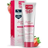 Dr. Jen Super Paste Toothpaste, 10% Nano Hydroxyapatite, Dentist Designed | Fluoride, Xylitol, SLS-Free for Daily Oral Care, Essential Oils, Designed for Sensitive Teeth, Vegan, 1 Pack, Strawberry