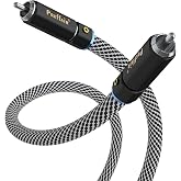 Preffair Audiophile 75 Ohm Digital Coaxial RCA Cable, 1.7 Feet/0.5M | 6N OCC Copper, Multiple Shielded Audio Wire, Silver Plated RCA Connector, For Subwoofer Turntable Amplifier
