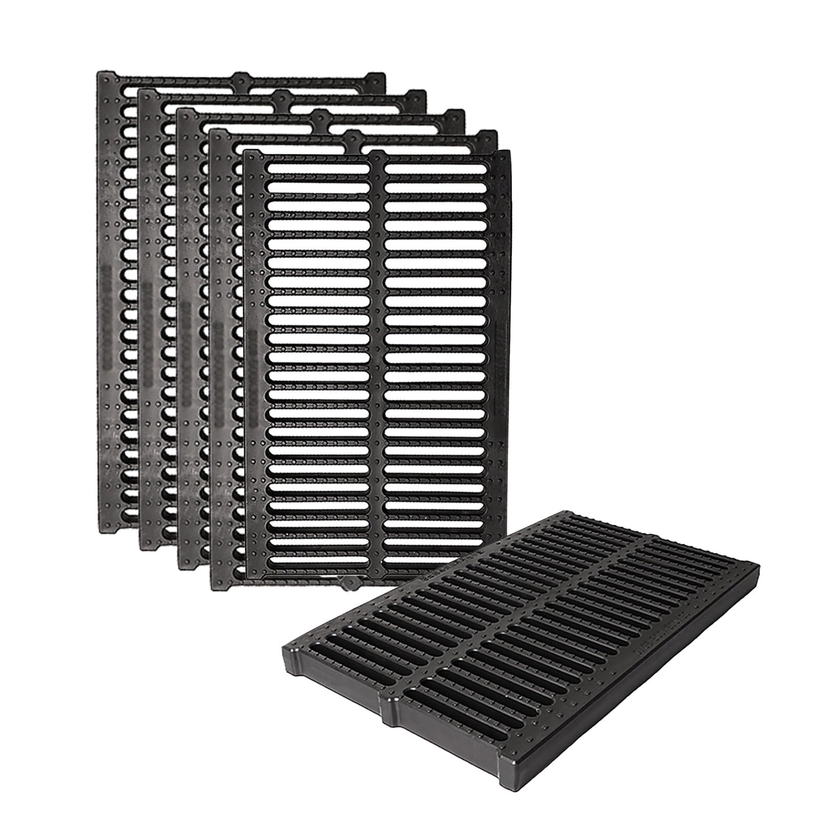 Photo 1 of 6pcs Plastic Drain Grates?Trench Cover Drain Cover Polymer Plastic Drain Strainers Sewer Cover Grates Plastic Grate PlateOutdoor Drainage Grates For Yard Fence Sidewalk Patio Houseside(19.7 * 7.9in)