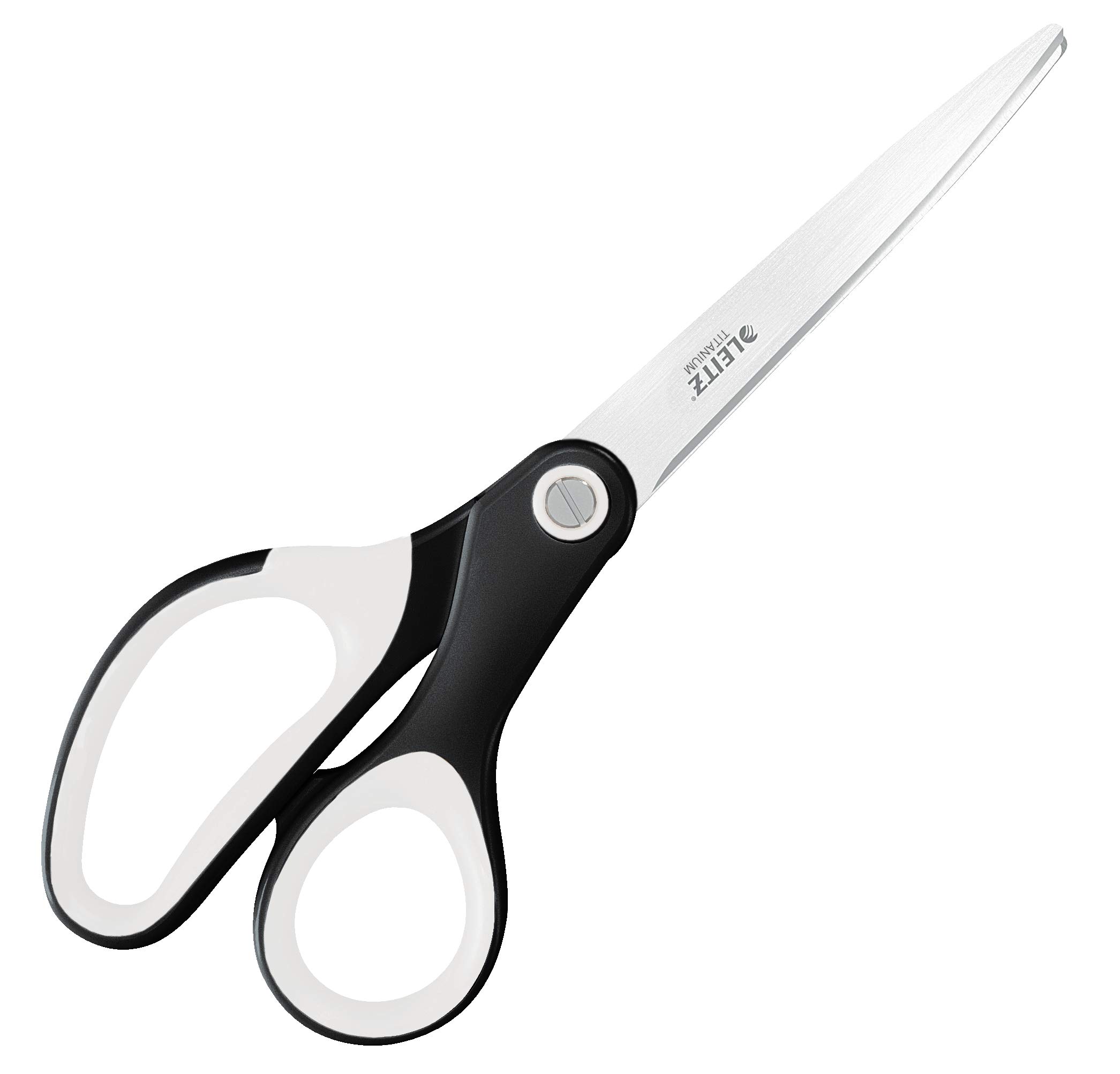 Leitz Titanium Scissors, Right or Left Handed Ambidextrous, 6.7 x 1.5 x 15 cm, Office Stationary, Ergonomic Handle, WOW Range, Black