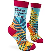 Fabdaz Grow Your Own Way Plant Socks for Women - 1 Pair, Fits Shoe Size 5-10