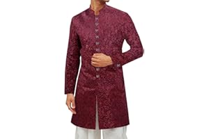 Runcati Mens Kurta Sherwani Coats Kaftan Indian Ethnic Royal Suits Mandarin Collar Wedding Festive Party Blazer