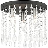 Livex Lighting 3 Light Black Flush Mount