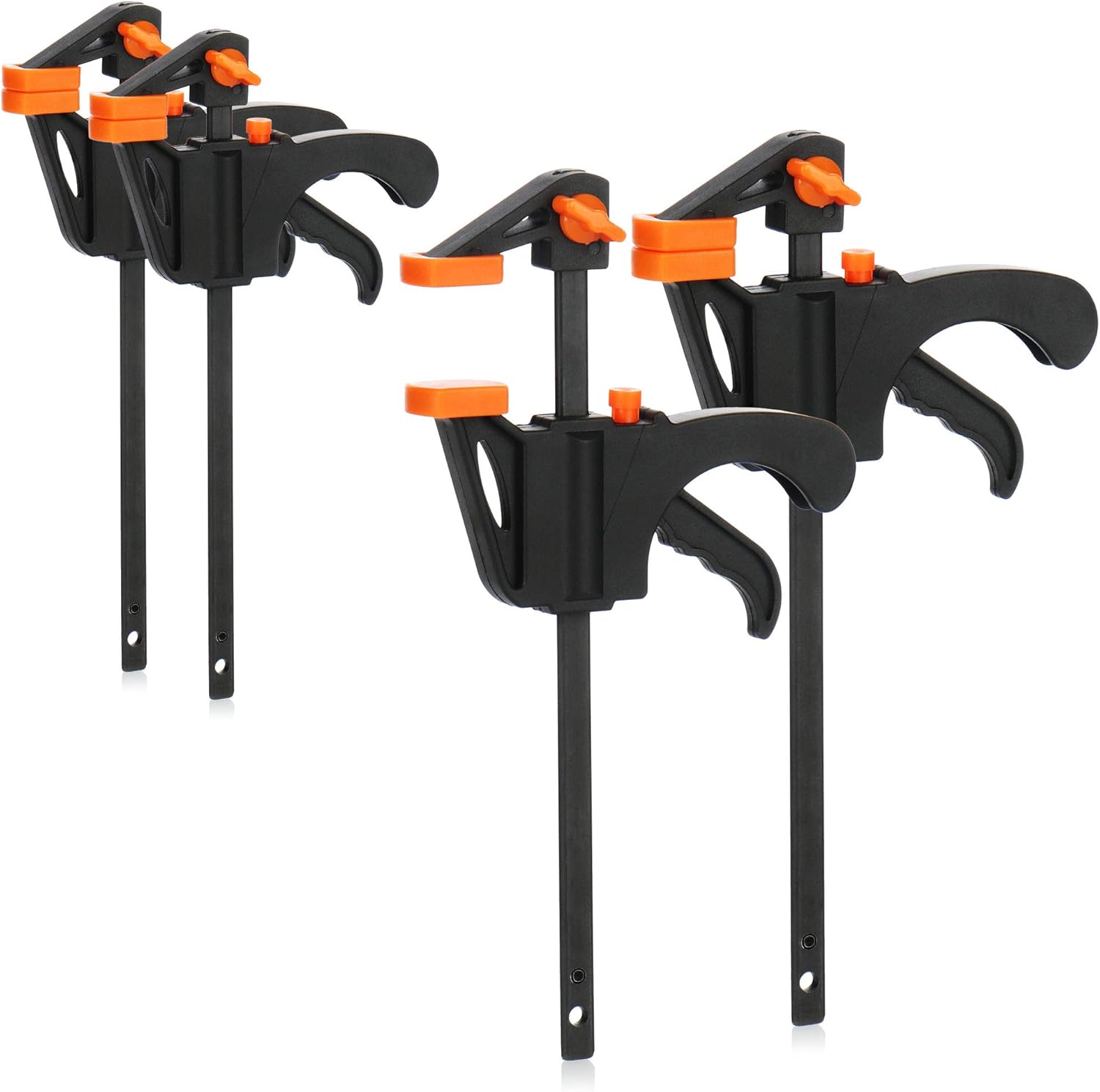 Com-four Einhandzwingen Set 2 Stück - Schnellspannzwingen 15cm Spannweite