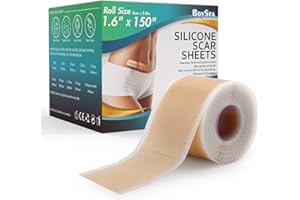 BOYSEA Professional Silicone Scar Sheets (1.6" x 150" Scar Roll-3.8M) - Scars Removal Treatment - Reusable Silicone Scar Tape Strips Type for Keloid, C-Section, Surgery, Burn, Acne et