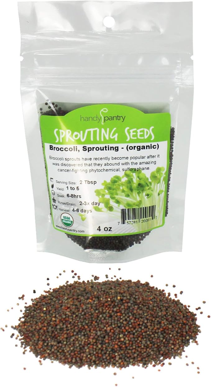 Organic Broccoli Sprouting Seeds By Handy Pantry 4 oz
