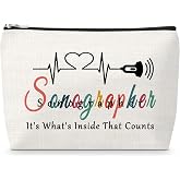 Sonographer Gift for Women Makeup Bag Ultrasound Technician Gifts Radiology Technologist Presents for Friend Radiologic Tech Gift Cosmetic Bag Sonographer Christmas Birthday Gifts for Coworker