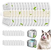 16+16 Pack Replacement Filters for Oneisall PW04 3.5L Wireless Cat Water Fountain, Includes 16 Filters & 16 Sponges