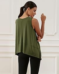 ODODOS Women's Sleeveless Crop Top Athletic Gym