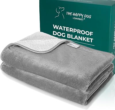 The Happy Dog Company 100% Waterproof Fluffy Blanket 120x145cm Grey/White
