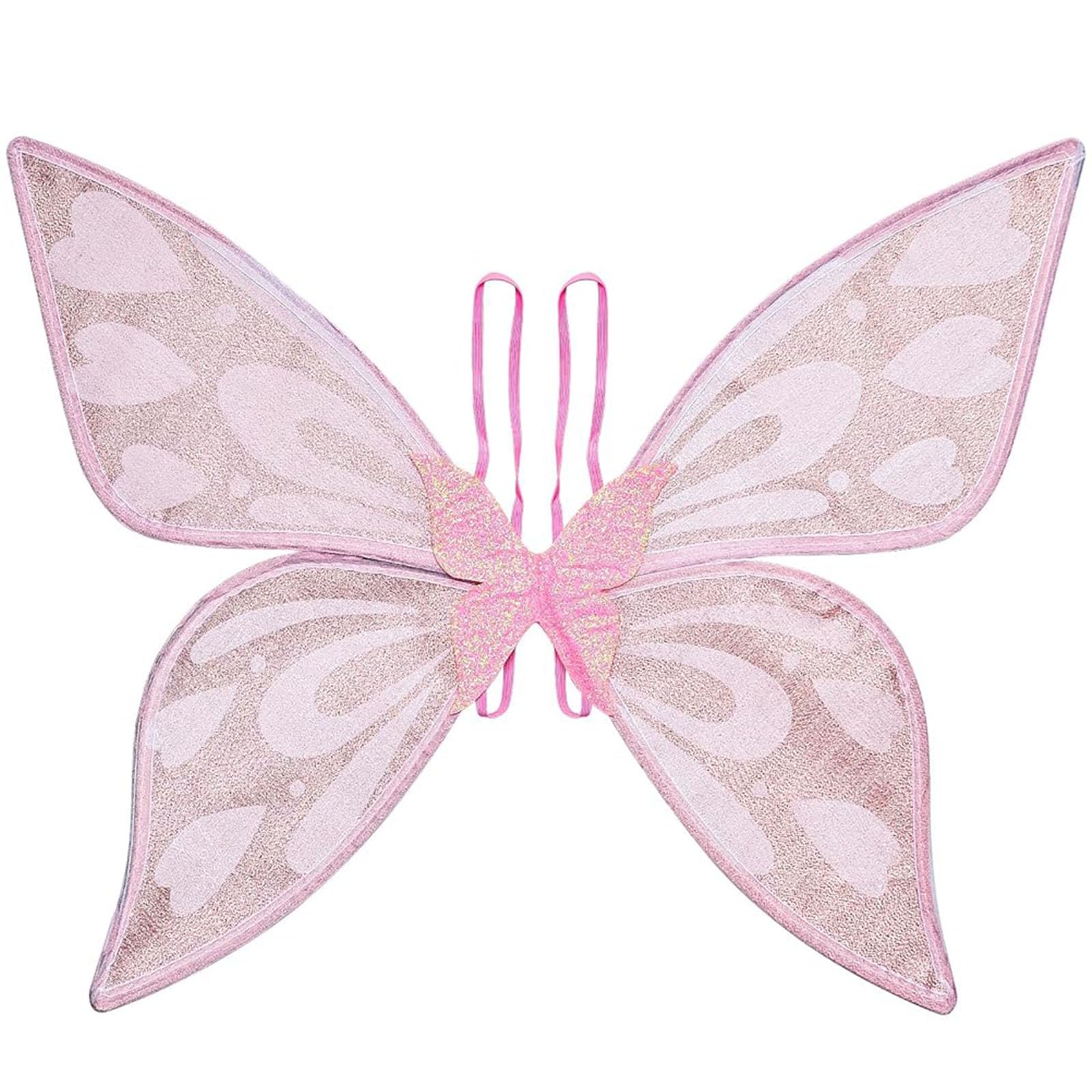 COLEESON Fairy Wings for Girls Women With Elf Ears, Sparkling Sheer Butterfly Wings, Carnival Costume, Halloween Angel Wings for Dress Up Cosplay Party (A)