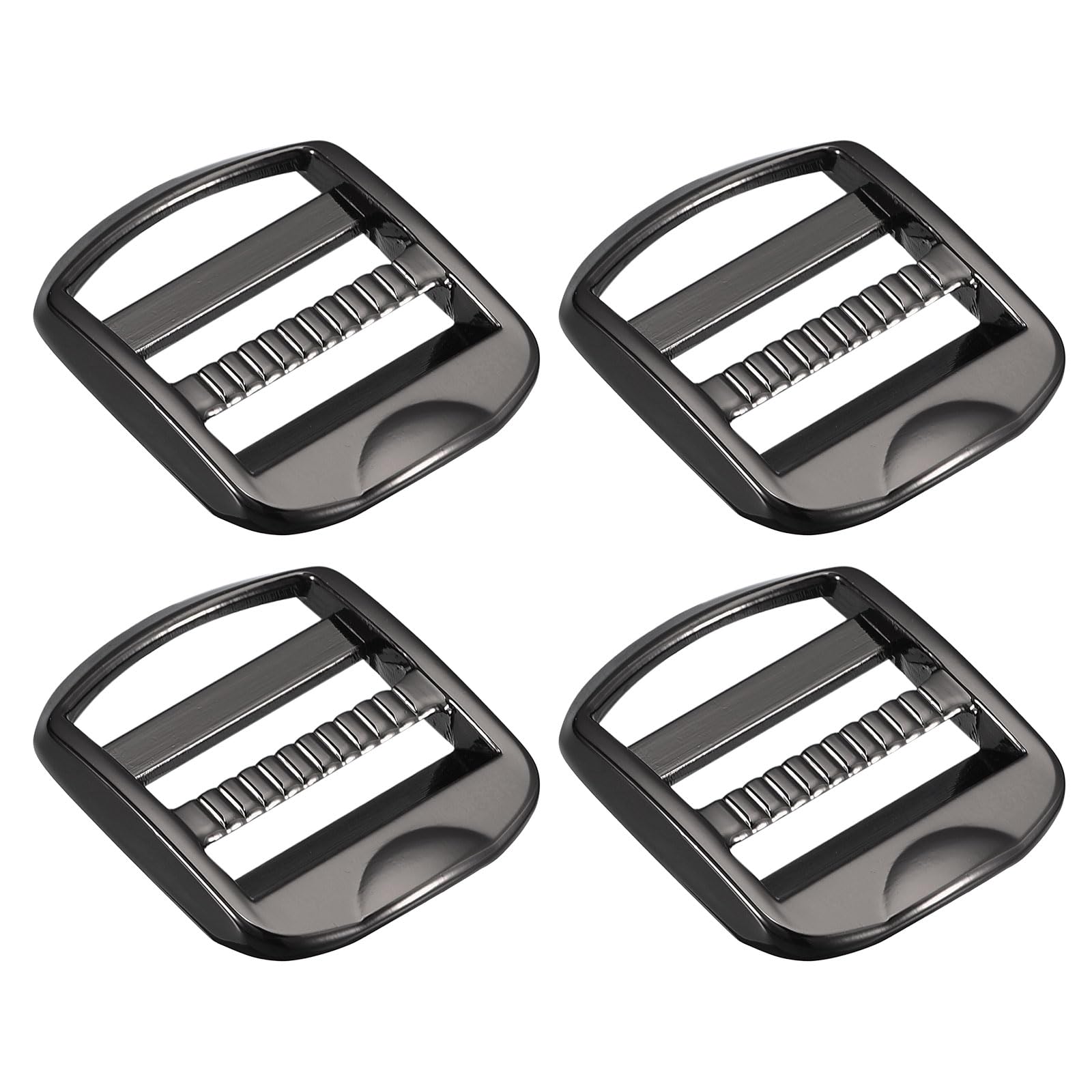 Uxcell Metal Ladder Buckle Slider Tri-Glider Metal Adjustable Buckles, 4pcs 25mm(1") Inner Width for Webbing Backpack Strap, Gun-black