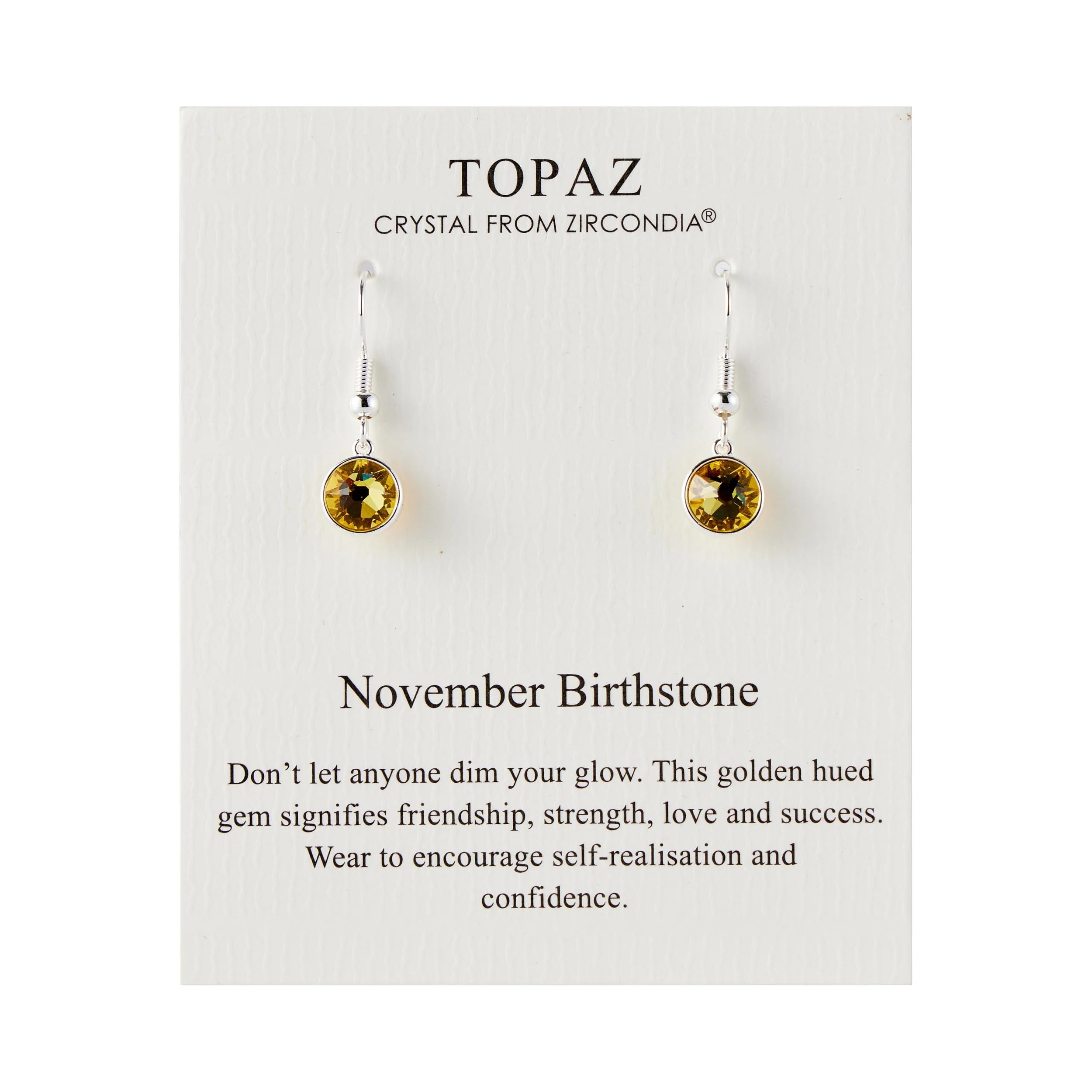 Philip Jones November Birthstone Drop Earrings Created with Topaz Zircondia® Crystals