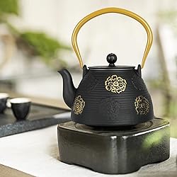 Ufine Cast Iron Teapot with Infuser for Loose Leaf