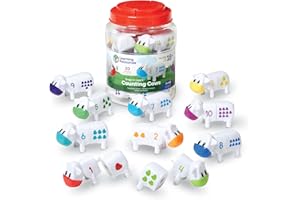 Learning Resources Snap-n-Learn Counting Cows Toy Set,Develops Color Recognition, Counting & Sorting Set, Farm Animals, 20 Pi