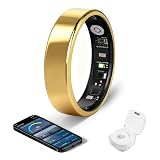 lumthou Smart Ring - Free SpO2 Sleep Tracker | No Subscription | IP68 Waterproof Fitness Tracker | 24/7 Activity Monitor | Step Counter & Tracking | Sleep & Workout Accessory Gold 13