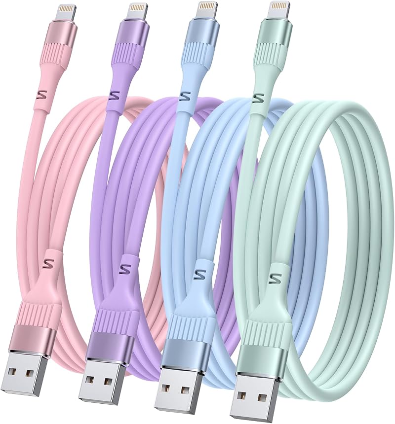Ankoda 4Pack iPhone Charger Cable 1M MFi Certified Fast Charge USB Lightning