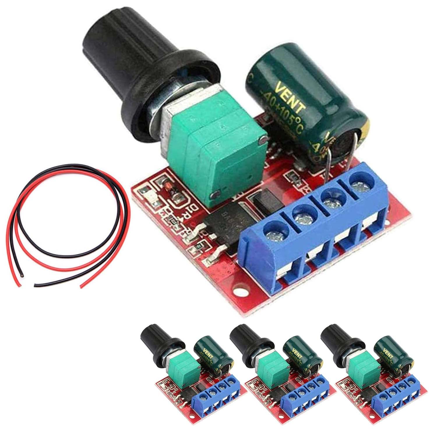 VISSQH 3pcs dc motor speed controller, DC 5V-35V 5A PWM DC Motor Speed Control Driver, 6V 12V 24V Speed Adjustable Switch Module，DC Motor Speed Switch Controller LED Volt Regulator