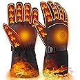 Heated Gloves for Men Women, Electric Winter Gloves Waterproof Heating Gloves Warm Thermal Touchscreen Cold Weather Gloves Hand Warmers Arthritis Gloves for Outdoor Motorcycle Ski Cycling Running Snow