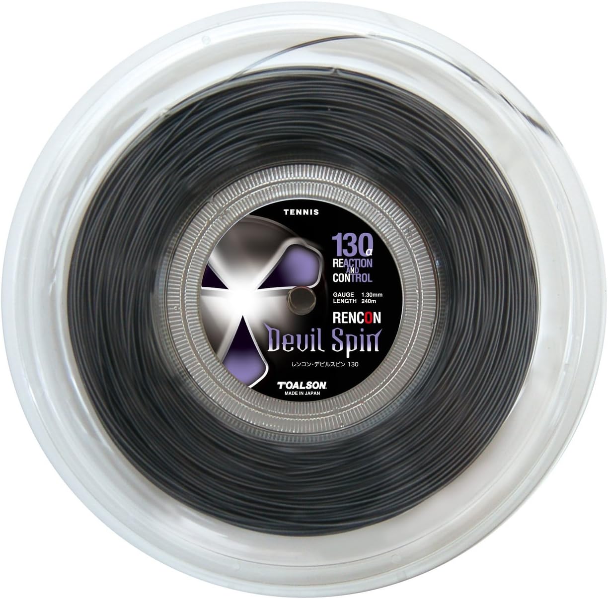ToalsonRencon Devil Spin 200m Tennis String Reel 16 / 1.30mm - Black