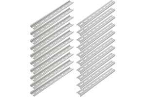 ABuff 20 Pieces 13 Inch Aluminum DIN Rails Slotted for Hardware Components Mounting, Top Hat Slotted DIN Rail for Installing Electrical Equipment
