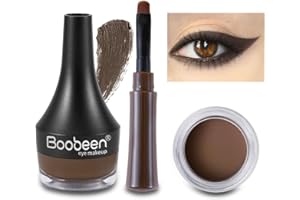 Boobeen Eyeliner Waterproof Gel Eyeliner Smudge-proof Eye Liner Gel Makeup High Pigment Eye Makeup Set Easy to Apply Long-lasting For All Day (Dark Brown)
